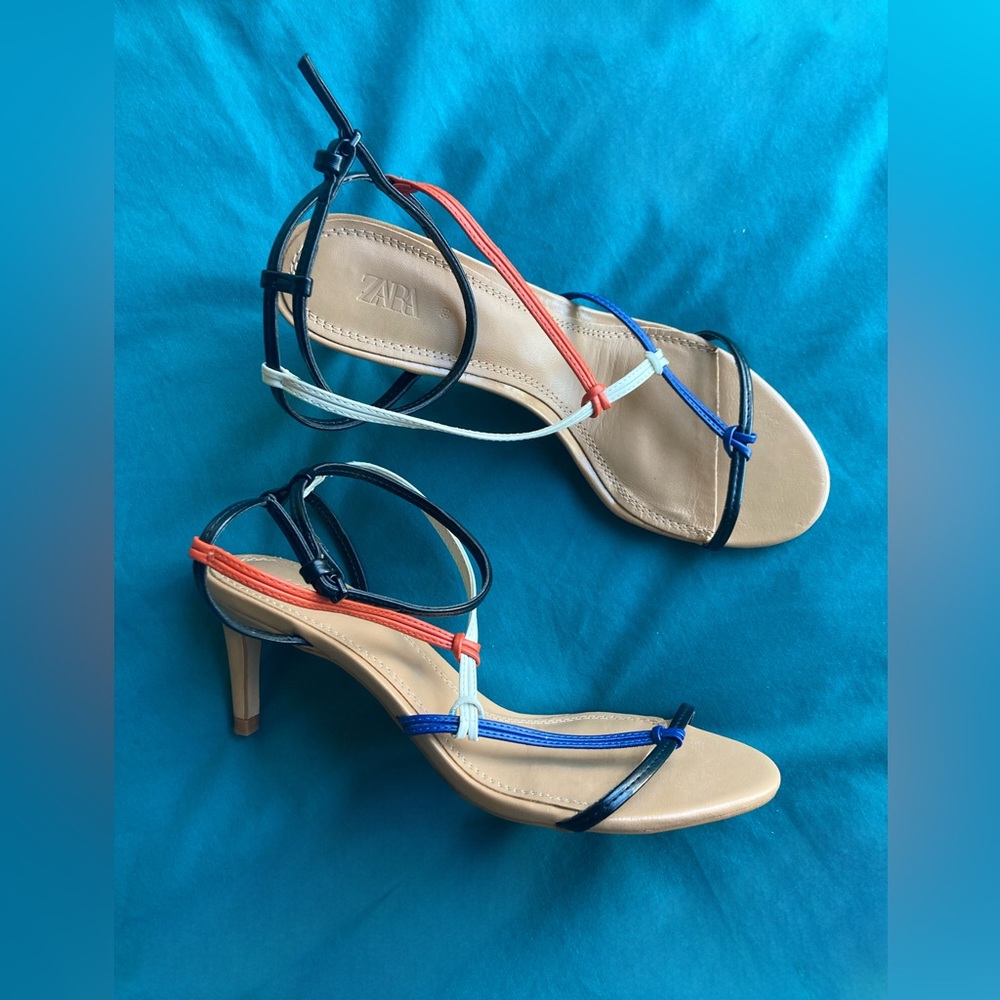 Zara ankle strap summer heels —size 39